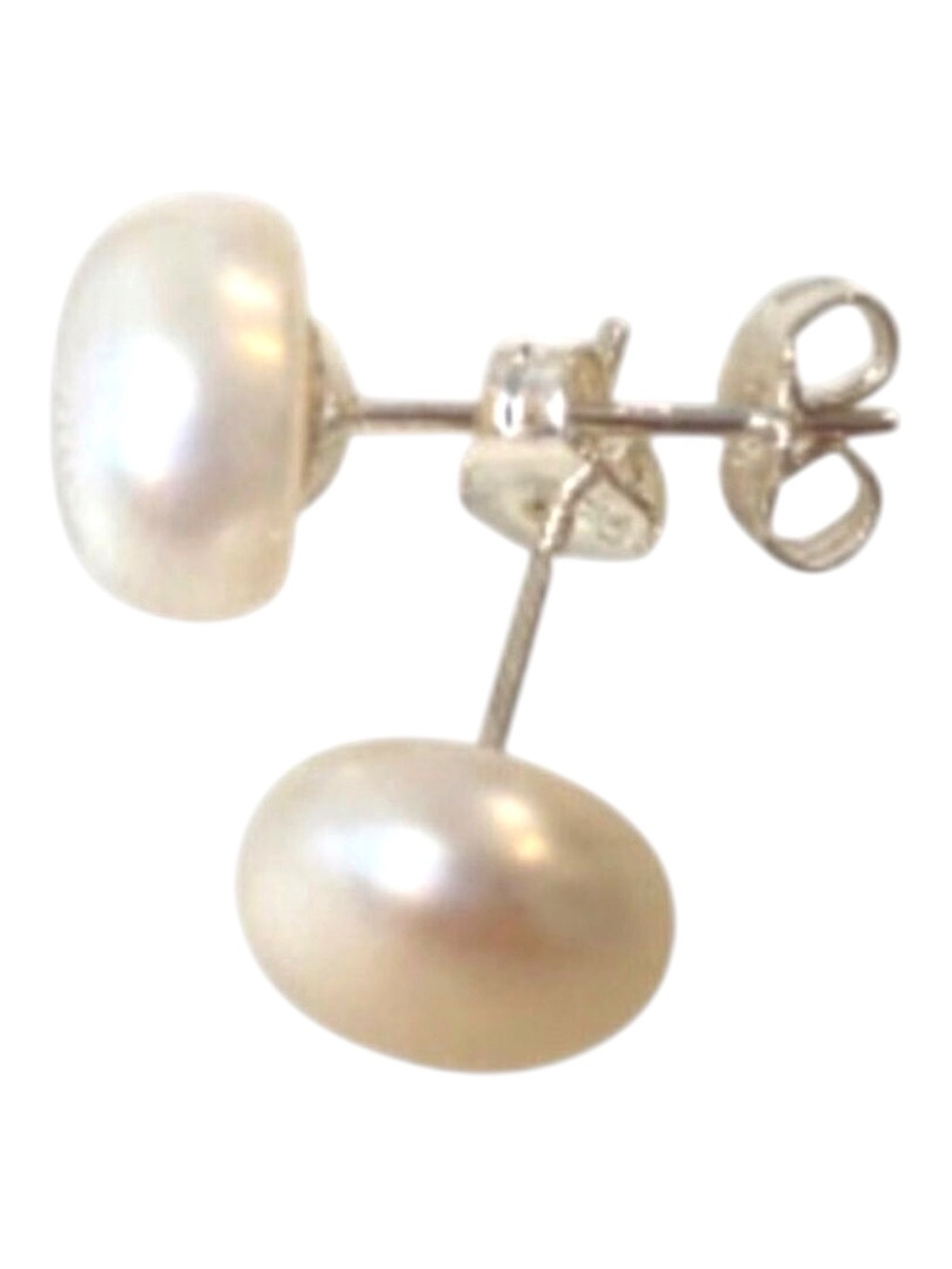 New Freshwater Pearl 7mm Sterling Silver Stud Earrings Classic Gift box for Her